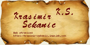 Krasimir Sekanić vizit kartica